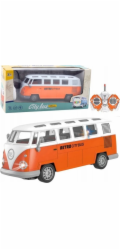 LeanToys Retro městský autobus s dálkově ovládanými RC světly 1:30