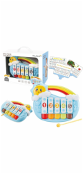 LeanToys pětitónové vzdělávací piano pro batolata, modré sluníčko