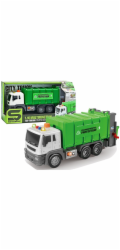 LeanToys Popelářské auto Třecí pohon Zvukové efekty Zelená 1:16 Třídění