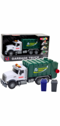 LeanToys Popelářské auto, popelnice, světla, zvuky zelené 1:14