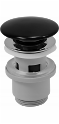Ferro S288PPCB ČERNÁ KERAMICKÁ ODTOKOVÁ ZÁTKA S PŘEPADEM G5/4 POLYPROPYLEN // CLICK-CLACK DRAIN-F-S288PPCB