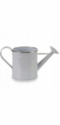 Ibergarden Kryt na květináč ve tvaru konve, kovový, bílý, výška 18 cm