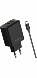 Beline Nabíječka 45W GaN USB-A/USB-C do zásuvky + kabel USB-C/USB-C BLN2CB45C černá