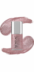Semilac One Step Glossy 3v1 hybridní lak na nehty S250 Třpytivá růžová 7 ml