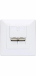 Intellinet Network Solutions Intellinet Síťová zásuvka pro zapuštěnou montáž 2x RJ45 Cat6a 10G, STP, bílá