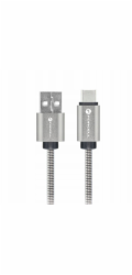 ForCell Kabel USB A na USB C F-Energy QC4.0 3A 66W kovový 1 m C234 stříbrný
