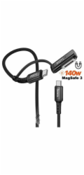 Hoco Kabel 2 v 1 USB C na USB C / Mag3 240W 1,8 m U142 černý