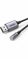 Ugreen Kabel USB-A - Mini Jack 3,5 mm černo-stříbrný (30757)