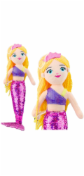 LeanToys Plyšová mořská panna s flitrovaným ocasem, fialová, 48 cm, LEAN Toys