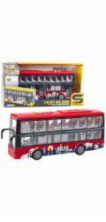 LeanToys Městský autobus dvoupatrový 1:16 Řidičské světlo zní červeně