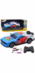 LeanToys RC dálkové ovládání sportovních aut, světla, vodní pára, modrá 1:22