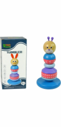 LeanToys Dřevěná vzdělávací pyramida s balanční věží pro medvídky od