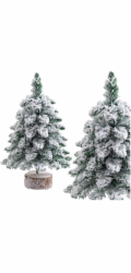 Lean Dekorativní umělý vánoční stromeček na kmeni pokrytém sněhem 60 x 16 cm