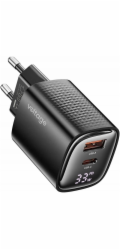 voltage Nabíječka GaN Mini 33W PD 3.0 QC 3.0 USB-A USB-C Digitální displej Černá