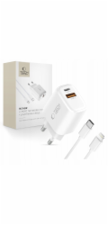 Tech-Protect Síťová nabíječka NCA45W-GAN se 2 porty PD 45W / QC3.0 + bílý kabel Lightning