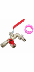 AWTools ZAHRADNÍ VODIČ Z MOSAZNÉ NIKLOVANÉ POVLAKOVÁNÍ DVOJITÝ 1/2 VNĚJŠÍ ZÁVIT 2x3/4