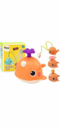 LeanToys hračka do koupele velryba se 3 koncovkami oranžová