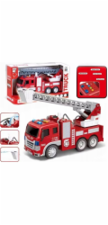 LeanToys Hasičský vůz s výložníkem 1:16, světla, zvuky, vodní pohon, červený