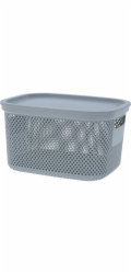 Úložný plastový koš s víkem 6 litrů šedá KO-027000190seda