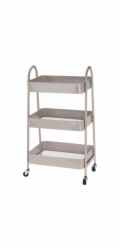 Kuchyňský úložný vozík třípatrový kov béžová KO-C80902030