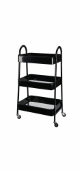 Kuchyňský úložný vozík třípatrový kov černá KO-C80902020