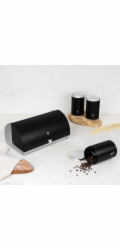 Chlebník a sada dóz na potraviny 4 ks Matte Black Collection BH-6733
