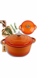 Atusa Smaltovaný litinový hrnec 26 cm 5 l HAGE oranžový