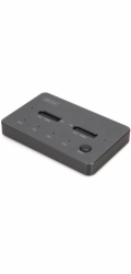 Digitus Dokovací stanice pro disky s funkcí klonování | USB-C 3.2 Gen2 10 Gb/s | M.2 NVMe SSD (max. 2x 4TB) | Funkce offline klonování | Černá