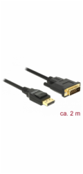 Delock - Kabel adaptéru - jeden spoj - DisplayPort (M) do DVI-D (M) - DisplayPort 1.2a - 2 m - pasivní - černá