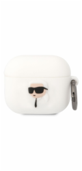 Karl Lagerfeld pouzdro Karl Lagerfeld KLA3RUNIKH kryt Apple AirPods 3 bílý/bílý silikonový Karl Head 3D