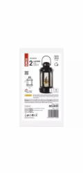LED dekorace – vánoční lucerna se Santou, 20 cm, 3x AAA, vnitřní, teplá bílá, časovač