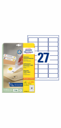 Avery Zweckform Etikety 63,5 mm x 29,6 mm, A4, bílé, 27 etiket, odnímatelné, balení po 25 kusech, L4737REV-25, pro laserové tiskárny - L4737REV-25