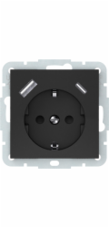 Zásuvka+A+C VILMA QR1000, mat. Černá barva