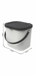 Popelnice Rotho, 6 l, bílá/šedá