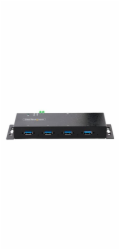 Startech 4-Port Industrial USB 3.0 5Gbps Hub, Rugged USB Hub w/15kV Air/8kV Contact ESD and Surge Protection, DIN/Wall/Desk Mountable USB-A Hub, USB Expansion Hub with Locking Ports - Metal Constructi