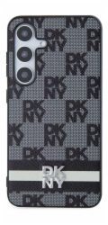 DKNY Pouzdro Dkny Dkhcs24Spcptssk S24 S921 Pevné kožené pouzdro s kostkovaným mono vzorem a potištěnými pruhy