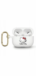Sourcing Hello Kitty HKAP23DKHSH silikonový kryt pro Airpods Pro 2 (2022/2023) bílý/bílý 3D kočičí hlava
