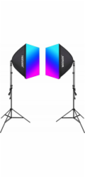Sada Neewer NK800 dva softboxy + žárovky RGB 24W 2700-6500K + stativy + stínítka