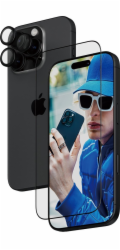 PanzerGlass ochranné sklo UWF + Hoops Bundle pro iPhone 16 Pro - Black Frame