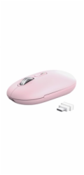 Trust Seron Slim/Kancelářská/Optická/3 200 DPI/USB+BT/Růžová