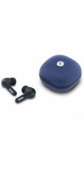 BMW Bezdrátová Bluetooth TWS sluchátka do uší Leather Metal Logo ENC Navy Blue