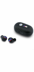 BMW Bezdrátová Bluetooth TWS sluchátka do uší s karbonovým kovovým logem ENC, černá
