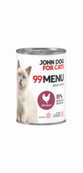 JOHN DOG 99 Menu Mono Chicken - mokré krmivo pro kočky - 400g