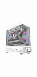 Počítačová skříň DarkFlash DS950V s displejem (bílá) + 6 ventilátorů