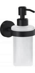 Dávkovač mýdla Tesa Moon Black, matné černé saténové sklo, včetně lepidla