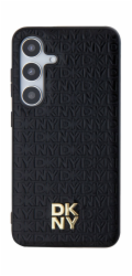 DKNY  DKHMS24SPSHRPSK S24 S921 černé/černé pevné pouzdro Kožený Vzor Kovové Logo MagSafe