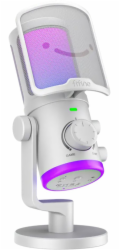 Fifine Studiový kondenzátorový mikrofon AM6W s RGB potlačením šumu
