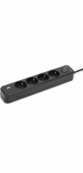 Montis Černý prodlužovací kabel se 4 zásuvkami a USB 5m MT186-BK-5