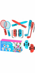 Hurtel Rodinný balíček 10 v 1 pro Nintendo Switch Sports – červený a modrý