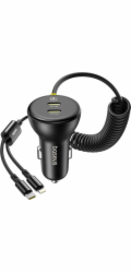 60W nabíječka do auta Baseus USB-C + kabel Lightning (černá)